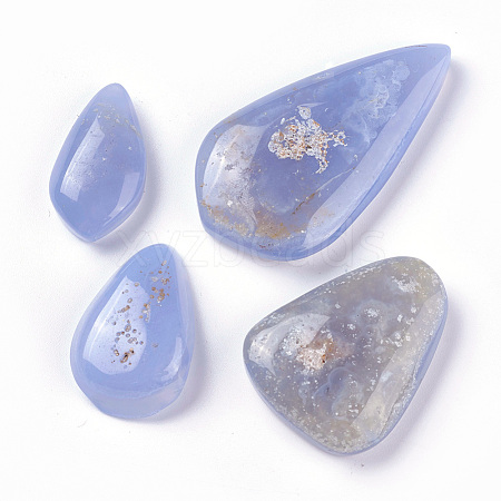 Natural Blue Chalcedony Cabochons G-O174-14-1