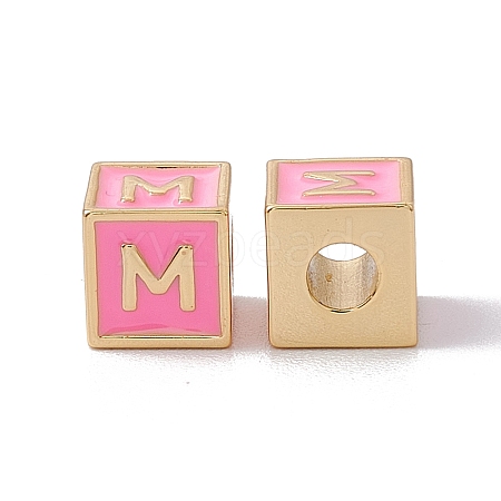 Rack Plating Brass Enamel Beads KK-B060-04G-05M-1