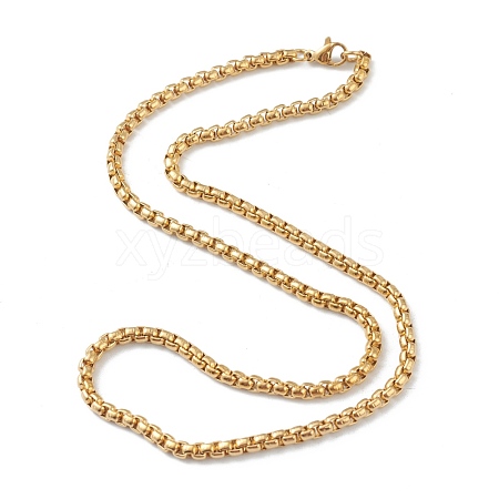 304 Stainless Steel Box Chain Necklaces STAS-G244-80A-G-1