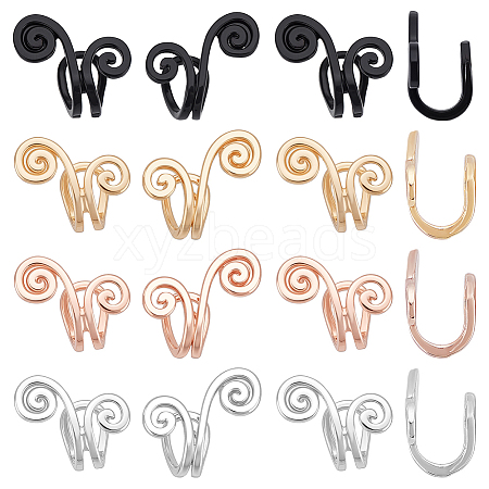 8 Pairs 4 Colors Alloy Cuff Earrings EJEW-UN0003-15-1