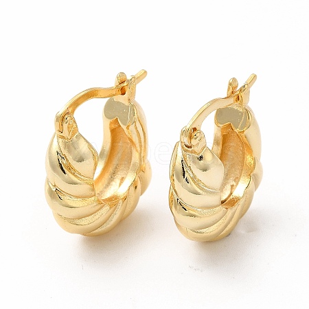 Rack Plating Brass Twist Rope Hoop Earrings for Women EJEW-H094-03G-1