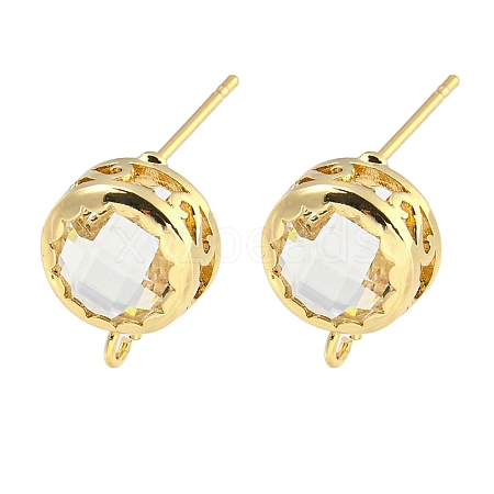 Bass Glass Stud Earring Findings KK-S387-01G-01-1