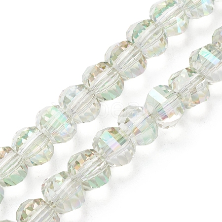 Electroplate Transparent Glass Beads Strands X-EGLA-K015-13C-1