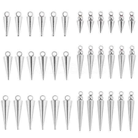 36Pcs 6 Styles 201/304 Stainless Steel Pendants STAS-DC0017-32-1