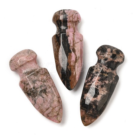 Natural Rhodonite Craved Sword Model Ornament DJEW-C019-02G-1