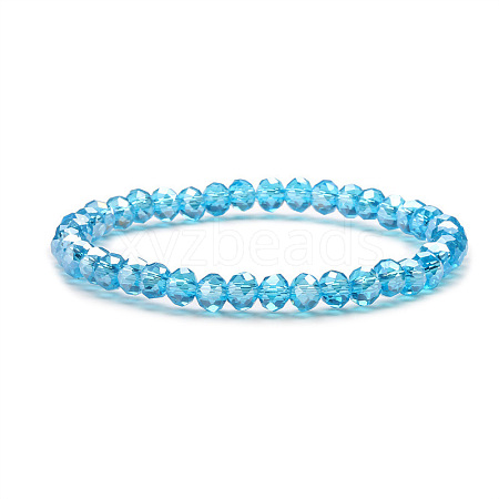 Fashionable Faceted Rondelle Glass Beads Stretch Bracelets for Women Girls Gift TQ6391-6-1