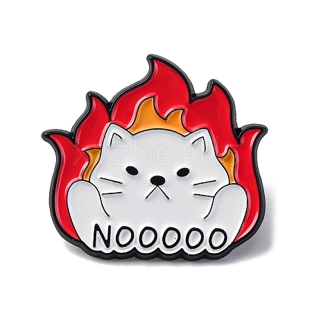 Angry Cat with Word Nooooo Enamel Pins JEWB-Q015-01A-1