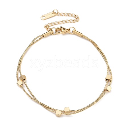 304 Stainless Steel Multi-Strand Chain Bracelets BJEW-H618-20G-1