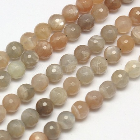 Natural Multi-Moonstone Beads Strands X-G-J157-6mm-10-1