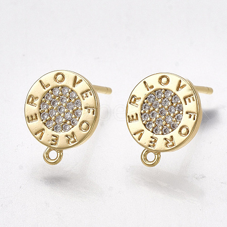 Brass Stud Earring Findings KK-T038-476G-1