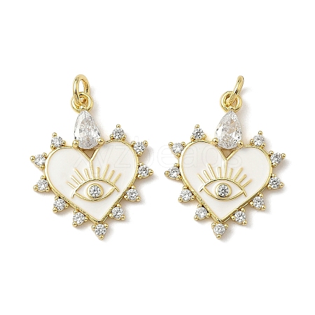 Brass Micro Pave Cubic Zirconia Pendants KK-P326-11G-01-1