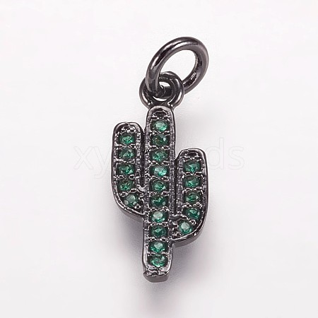 Brass Cubic Zirconia Pendants ZIRC-K070-24B-1