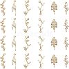 SUPERFINDINGS 24Pcs 6 Styles Brass Clear Cubic Zirconia Connector Charms KK-FH0004-47-1