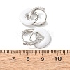 Brass Micro Pave Clear Cubic Zirconia Square Dangle Earrings Findings EJEW-A149-01A-P-3