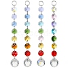 4Pcs 4 Styles Glass Octagonal Bead Hanging Suncatchers HJEW-JM02215-01-1