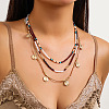 Bohemian Glass Seed Beaded 3 Layer Necklaces WG01CBE-01-3