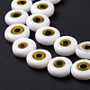 Handmade Evil Eye Lampwork Flat Round Bead Strands LAMP-L058-10mm-27-5