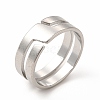 304 Stainless Steel Cuff Ring for Women RJEW-B027-16P-1