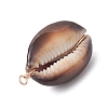 Natural Cowrie Shell Copper Wire Wrapped Pendants PALLOY-TA00201-5