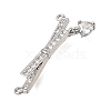 Brass Micro Pave Clear Cubic Zirconia Connector Charms CU-CBA3569-04P-C-2