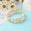 Natural Pearl Beads Four Loops Wrap Bracelets BJEW-JB06614-2