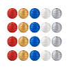 50Pcs 5 Styles Painted Natural Wood Beehive European Beads WOOD-FW0001-01-1
