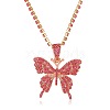 Alloy Crystal Rhinestone Cup Chain Butterfly Pendant Necklaces for Womem WGB1B47-05-1