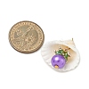 Natural Shell & Round Glass Pendants PALLOY-MZ00912-02-2