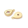 Brass Micro Pave Cubic Zirconia Charms KK-D504-20C-G-2