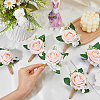 6Pcs Cloth Artificial Flower Boutonniere JEWB-FH0002-78-3