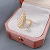 Elegant and Stylish Alloy Rhinestone Wing Cuff Rings UA6094-3