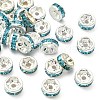 Brass Rhinestone Spacer Beads RB-YW0001-04C-03S-2