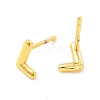 Brass Hollow Out Initial Letter Stud Earrings for Women EJEW-A044-01G-L-2