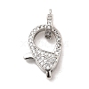Brass Clear Cubic Zirconia Lobster Claw Clasps X-KK-Z078-50P-1
