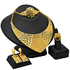 Alloy Pendant Necklaces & Stud Dangle Earrings & Rings & Link Bracelets Sets WGE4917-14-1