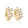 Clear Cubic Zirconia Wheat Hoop Earrings X-EJEW-F298-18G-1