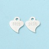 925 Sterling Silver Heart Chain Extender Connectors STER-P053-02S-2