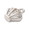 925 Sterling Silver Micro Pave Clear Cubic Zirconia Shell Shaped Charms STER-U009-09P-01-2