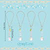 Teardrop Glass & Acrylic Flower Car Mirror Pendant Decorations HJEW-DR00051-2