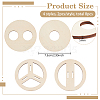 2 Sets Plywood Candle Wick Holders WOOD-BC0001-24B-2