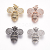 Brass Micro Pave Cubic Zirconia Pendants ZIRC-A009-08-1