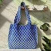 Polyester Rhombus Knitting Tote Bags PW-WG80119-03-1