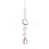 Glass Moon Hanging Suncatcher Pendant Decoration LS-DJEW-PW0008-10B-1