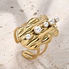 304 Stainless Steel Cuff Rings for Women RJEW-D302-02G-06-4