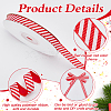 25 Yards Christmas Striped Polyester Grosgrain Ribbon OCOR-WH0090-96-4