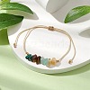 Natural Mixed Gemstone Chips Braided Bead Bracelets BJEW-JB11036-01-2