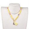 Handmade Polymer Clay Heishi Beads Necklaces NJEW-JN02721-02-5