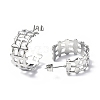 Non-Tarnish 304 Stainless Steel Hollow Out C-shape Stud Earrings STAS-B034-11P-2