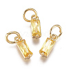 Brass Micro Pave Cubic Zirconia Charms ZIRC-F111-03G-01-1