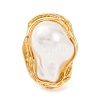 Irregular Oval Alloy Adjustable Rings for Women RJEW-M018-03G-2